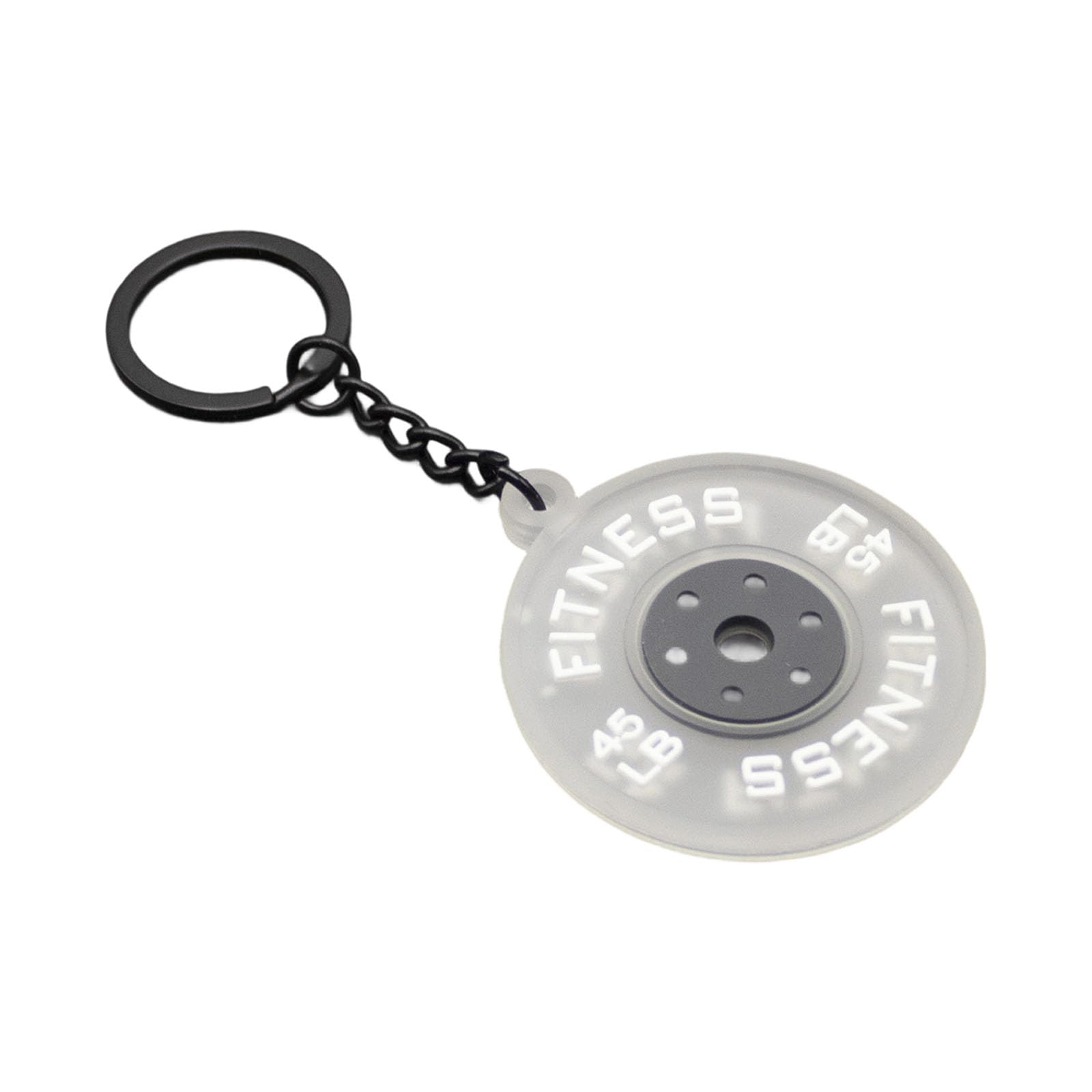 Maxtonser Gym Enthusiast Keychain Rubber Barbell Charm With Metal Chain 45lb Fitness Marking Simulation Dumbbell Plate Keyring