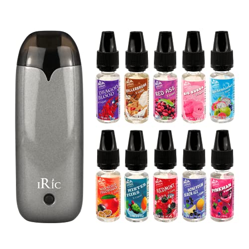 Riccardo e Zigarette Starterset, iRic Pod Super Kit 2,0ml, E-Zigaretten Set mit umfangreichem Zubehör ohne Nikotin…