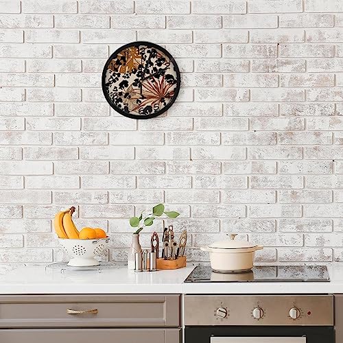 Horloge murale ronde Monstera decorative pour cuisine et maison - 8