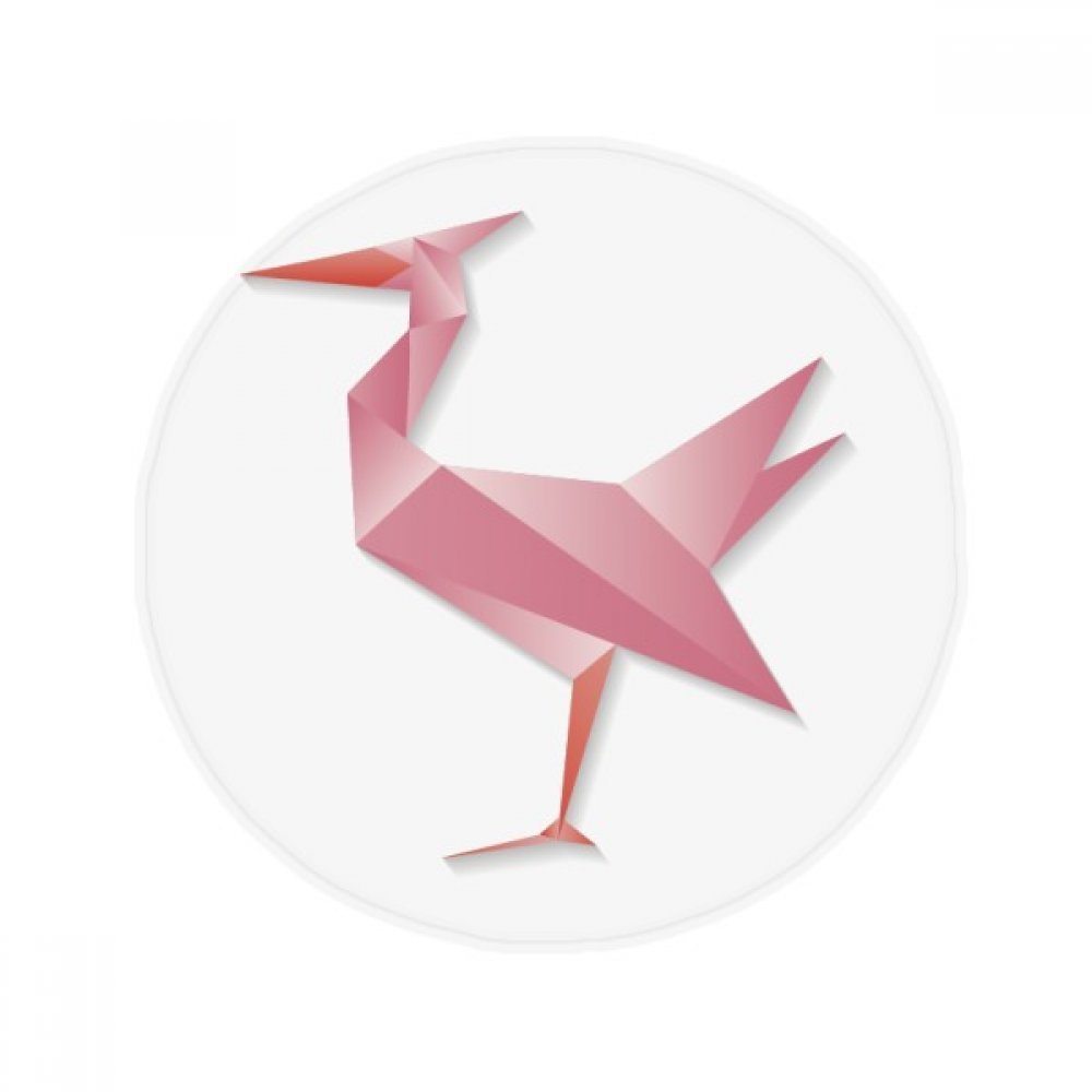 Tapis flamant rose origami cadeau original rond multicolore