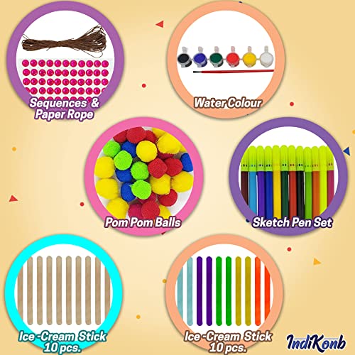 INDIKONB 22 in 1 Art and Craft Kit for Girls and Boys with Crafts Supplies Set All Craft Materials Items for Kids DIY for All Ages 8-10, Age 9-12, Age 12-16 Old - Art Kit # 2, Multicolour (Image - 2)