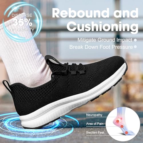 Image of Wide Toe Box Shoes Women Non-Slip Wide Width Sneakers Ultra Light Extra Wide Road Running Shoes for Women Breathable Tennis Walking Gym Workout Trainer 6-12