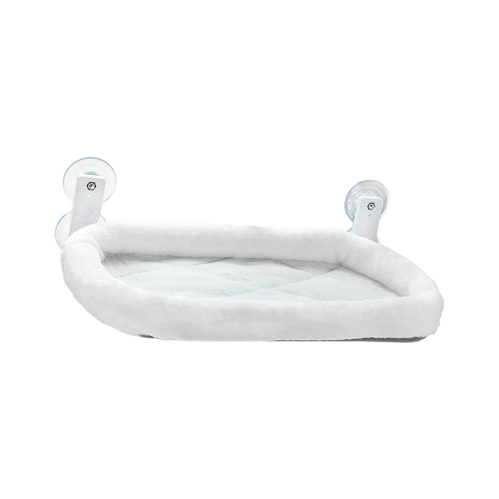 Hamac Pliable à Ventouses pour Chat D'intérieur, à Fixer à La Fenêtre d'un Balcon Ou pour Prendre Un, Blanc 30x52cm