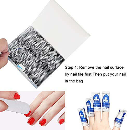 Nagellak Remover Pads, AIDUCHO 200 Stuks Nagelfolie Wraps voor Manicures UV Gel Polish Remover Pads Remover Doekjes voor… - Afbeelding 4