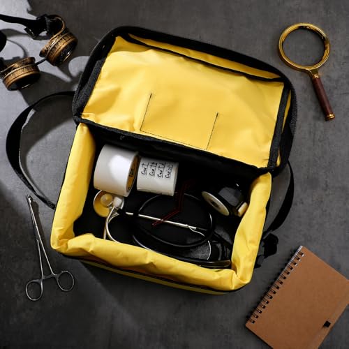 Sanwuta Crime Scene Evidence Detective Kit Evidence Markers Crime Scene ID Marker Carrying Case for Murder Themed Mystery Halloween Party Decorations, Lightweight, Yellow2