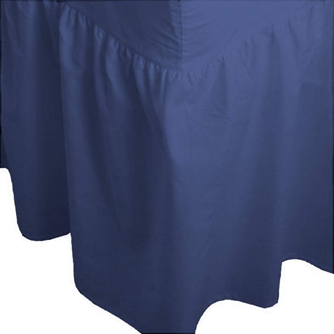 AR Plain Dyed Fitted Valance Bed Sheet Poly-Cotton Color Navy Blue Available In (Pair Of Housewife Pillwcases)