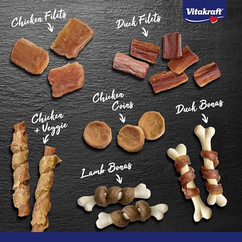 Vitakraft Adventskalender für Hunde, 2025, liebevoll zusammengestellte Auswahl leckerer Snacks, für die Vorweihnachtszeit, Hundeleckerlis, für alle Altersstufen (1x 244g)