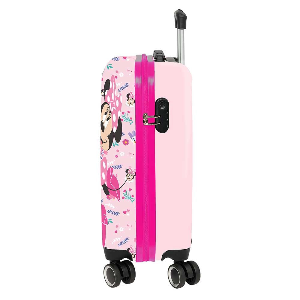 Safta | Maleta de Cabina 20″ Disney Minnie Mouse Naive, Carcasa Rígida ABS+PC, 4 Ruedas Dobles 360º, Asa Telescópica 2 Posiciones 100 cm, Medidas 34,5x20x55 cm