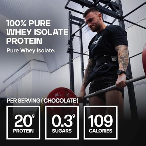 Image of Bulk Pure Whey Isolate Protein Powder, 900 g (1.98 lb), Chocolate | 24g Protein per Scoop | Fast Absorption | Lean Muscle Growth & Recovery | Vegetarian
