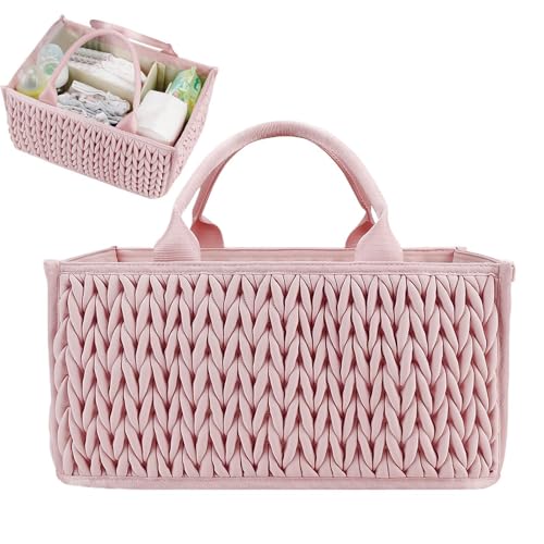 Organisateur de panier à couches bébé en coton tressé pour table à langer