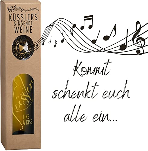 Neu! SINGENDER WEIN mit dem KÜSSLER-SONG - ein Cuvée weiß mit dem Küssler-Song - im nachhaltigen Geschenkkarton - das ideale Weingeschenk! Cover