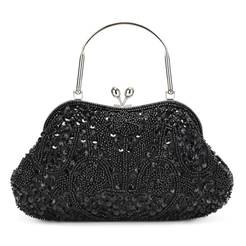 Image of UBORSE 1920s Vintage Clutch Purse Beaded Evening Bag for Women Formal Bridal Sequin Handbag Clutch for Wedding /Prom /Cocktail | 1920s