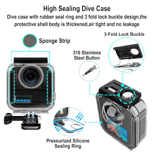 KETOPKIN Waterproof Case for GoPro MAX2 Camera,50M/164FT Underwater Diving Housing Protective Shell for GoPro Max 2 360 Accessories (Not Compatible with MAX 360 2019/MAX 360 2025) - Thumbnail 4
