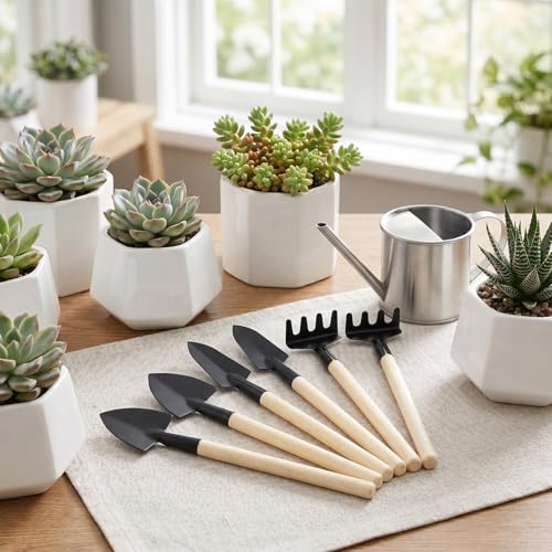 Kit de mini herramientas de jardinería BESPORTBLE 10 sets miniatura 3