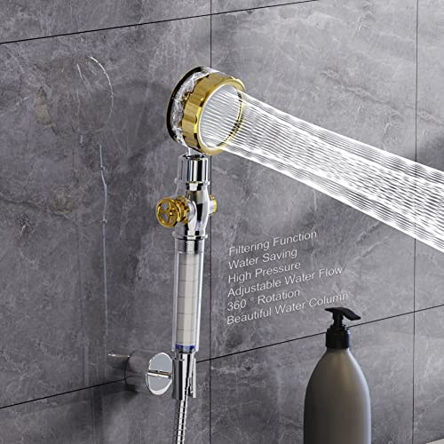Pommeau de douche haute pression chromé avec kit hydrojet à hélice - 6