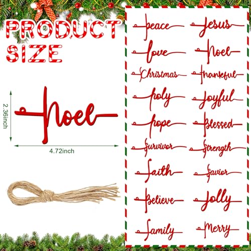Décorations de Noël chrétiennes en bois 18 styles rouge
