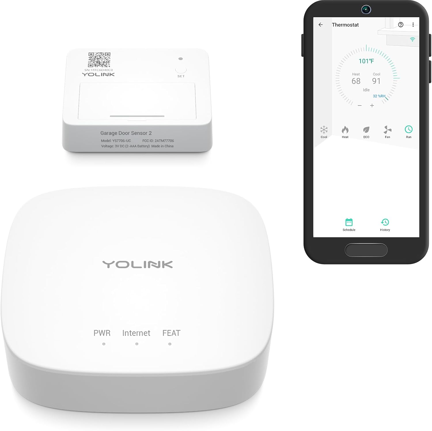 Smart Garage Door Sensor, YoLink 1/4 Mile World’s Longest Range Wireless Garage Door Sensor Works with Alexa, IFTTT, Home Assistant, Android-iOS App, Open Reminder Home Security, YoLink Hub Included