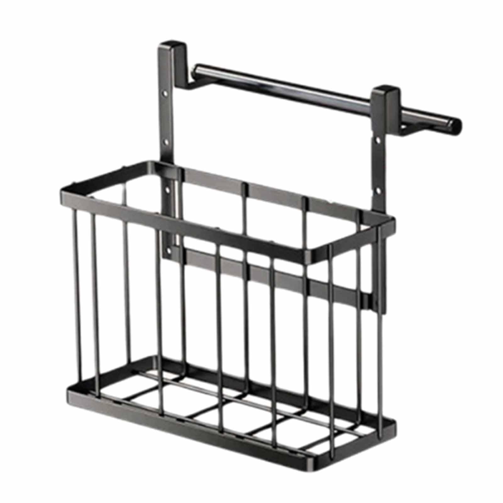 Nucelit Wall Mounted Carbon Steel Basket for Kitchen Practical Hanging Cabinet Door Organiser Elegant Bathroom Storage Rack Bathroom Storage Rack