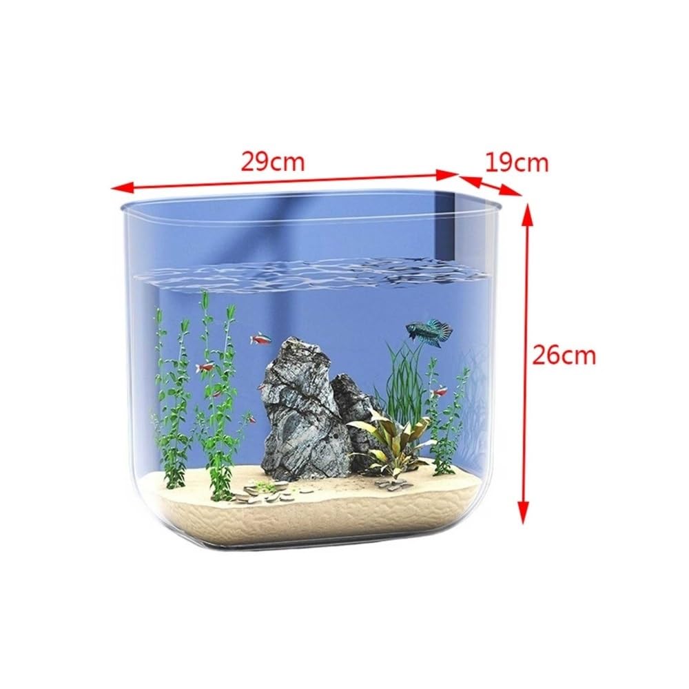 Aquarium Wohnzimmer-Aquarium, kleines, transparentes Acryl-Tisch-Aquarium ohne Rahmen