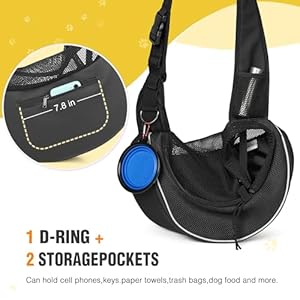 WOYYHO-Pet-Dog-Sling-Carrier-Bottom-Plate-Adjustable-Strap-Design-Puppy-Sling-for-Small-Dogs-Breathable-Mesh-Dog-Carrier-Sling-with-Large-Pocket-for-Outdoor-Travel-Black-S-up-to-45-lbs - Cucciolini Doodles   WOYYHO-Pet-Dog-Sling-Carrier-Bottom-Plate-Adjustable-Strap-Design-Puppy-Sling-for-Small-Dogs-Breathable-Mesh-Dog-Carrier-Sling-with-Large-Pocket-for-Outdoor-Travel-Black-S-up-to-45-lbs