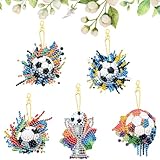 Starnearby Diamond Painting Porte Clé Football et Trophée, Porte-clés de Peinture Diama...