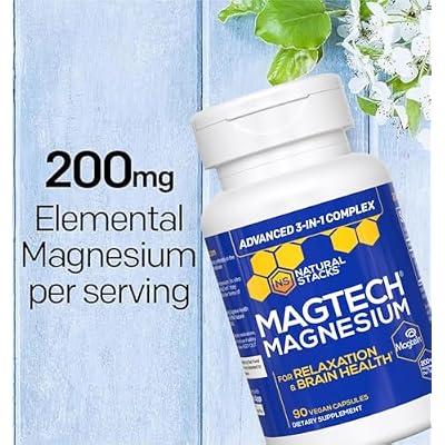 Natural Stacks Magtech Magnesium + GABA Brain Food Bundle - Supports Relaxation & Brain Health* - Calm Support* - 150 Total Capsules