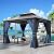 UDPATIO 10' x 12' Hardtop Gazebo, Outdoor Aluminum Gazebo with Galvanized Steel Double Roof, Permanent Metal Canopy with Curtains and Netting for Patio, Garden, Lawn, Backyard, Deck, Navy Blue