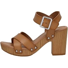 Dunes Women's Sayer Faux Wood Sandal +Comfort Foam & LiteSole Technology