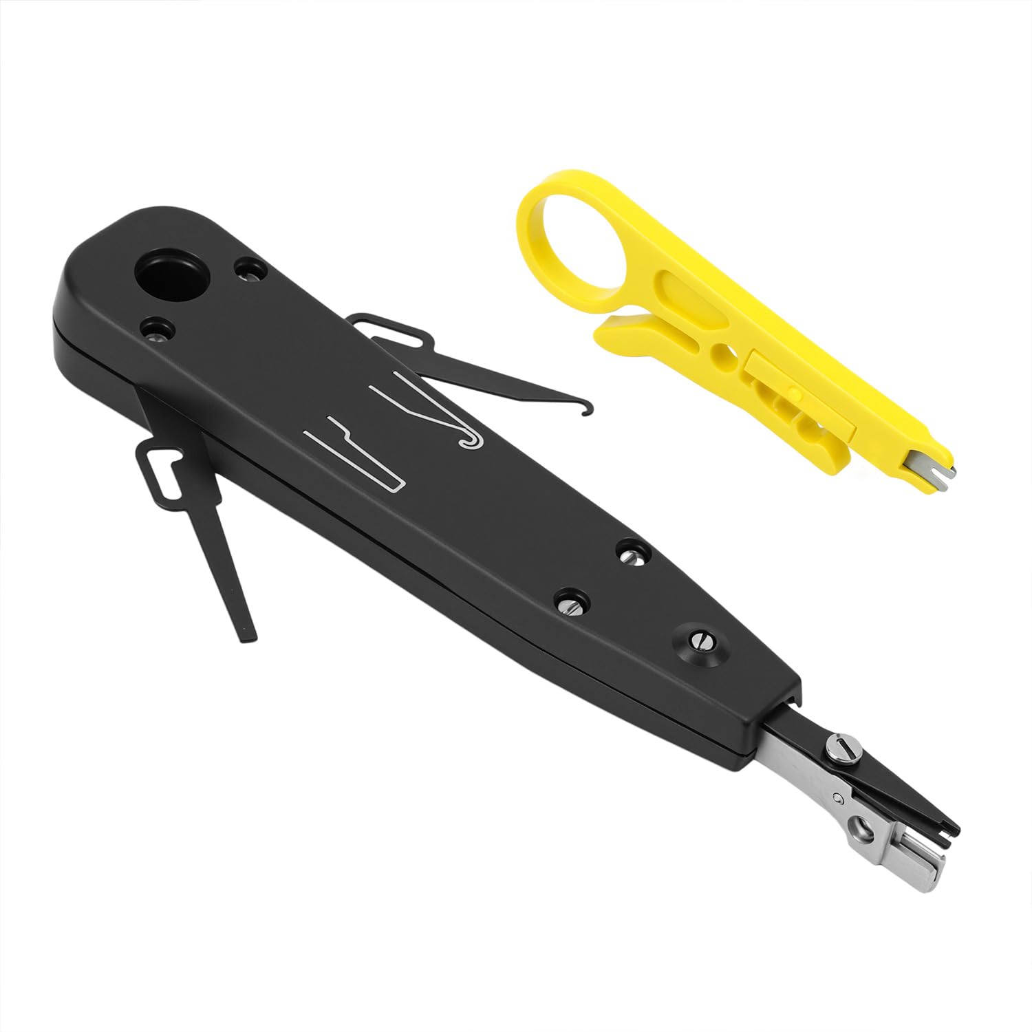 QWORK® Profesjonalny zestaw narzędzi do dziurkowania Ethernet do RJ45 Cat5/Cat6/Cat7, zawiera narzędzie do zdejmowania izolacji