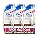 H&S Hidratación profunda Champú Anticaspa clínicamente probado, pelo libre de caspa, graso, con Aceite de Coco, sin parabenos, 40% envase plástico reciclado, cuidado suave del pelo, 6 x 340 ml
