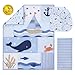 The Peanutshell 3 Piece Nautical Patch Baby Crib Bedding Set Boy, Baby Blanket Quilt, Fitted Crib Sheets for Boys, Navy & Blue Striped Crib Skirt Ocean Nursery Decor Boy