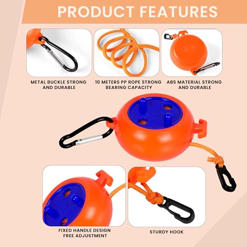 Image of Storite Portable Travel Clothesline Cord, 10 M Elastic Adjustable Retractable Line - Ideal for Outdoor, Indoor, Camping, and Travel - Orange