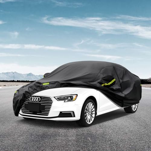 Image of Kaugung 7 Layers Hatchback Car Cover Custom Fit Audi A3 Sportback from 2012 to 2025, Waterproof All Weather Resistant Outdoor Indoor Sun Rain Dust Snow Protection.(USA Warehouse,Within 3-7 Days)Black