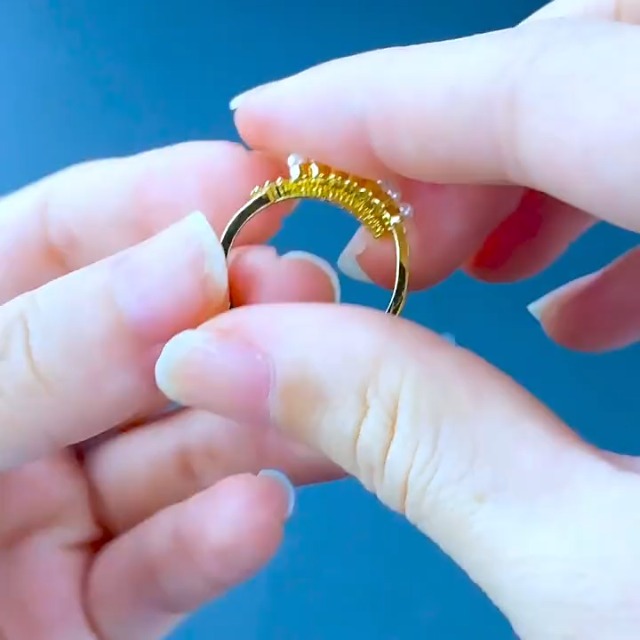 Regolatore Di Misura Per Anelli In Silicone Trasparente | Adattatore Per Anelli Troppo Grandi Con Strisce Oro E Argento