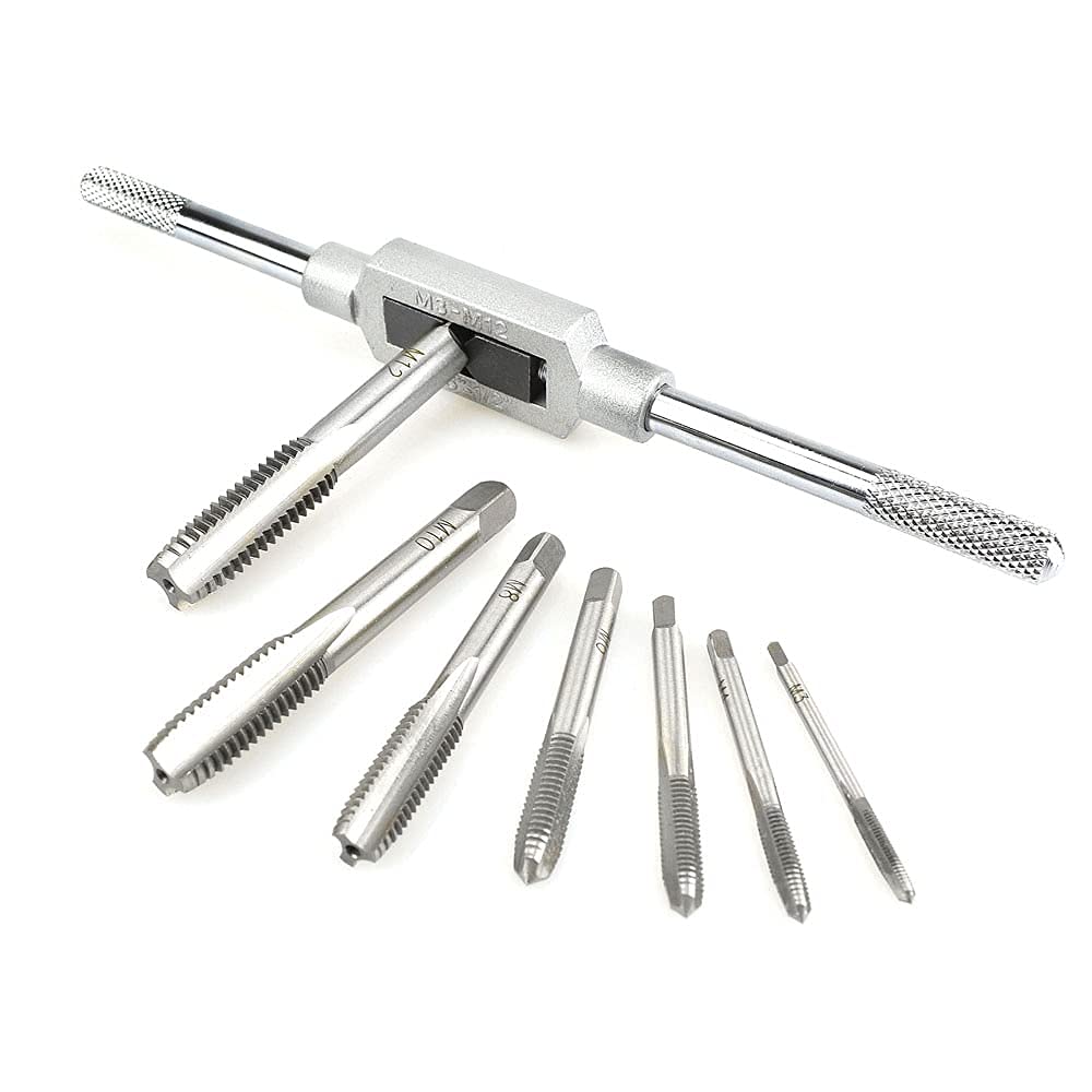 A&S TOOL SHOP Tap Machine Hand Screw Thread Taps Set Thread Metric Plug Tap Drill Bits Set of 7Pcs M3-M12 with Adjustable Tap Reamer Wrench (B09CTK1LP7) Amazon Price History, Amazon Price Tracker