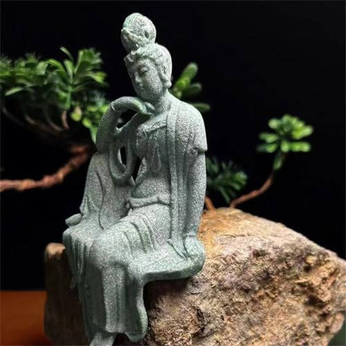 Image of livelyfish Fish Tank Decorations Buddha Statue Aquarium Guanyin Buddha Figurines Asian Zen Sandstone Statues, A