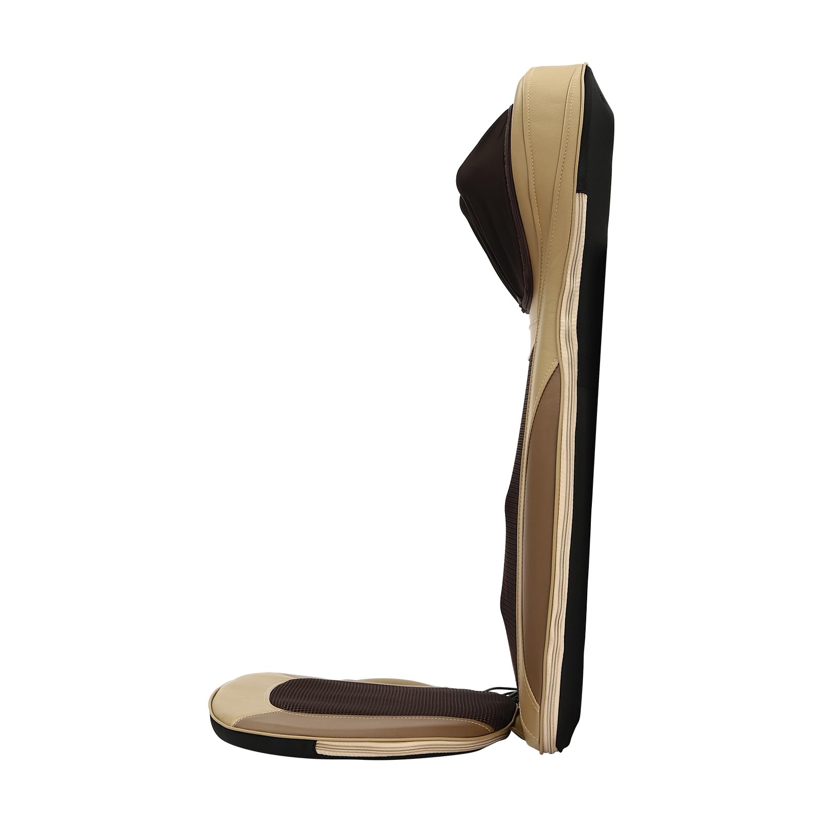 Tiefenmassage Rollmassage 1.5-1.9m Massages-Kissen 48W Massages-Stuhl-Pad mit 8 Rotations-Köpfen 3 Modi 3 Intensitäten Zonen-Steuerung, Sitz-Kissen für Auto & Büro Ganzkörper-Relax, Beige
