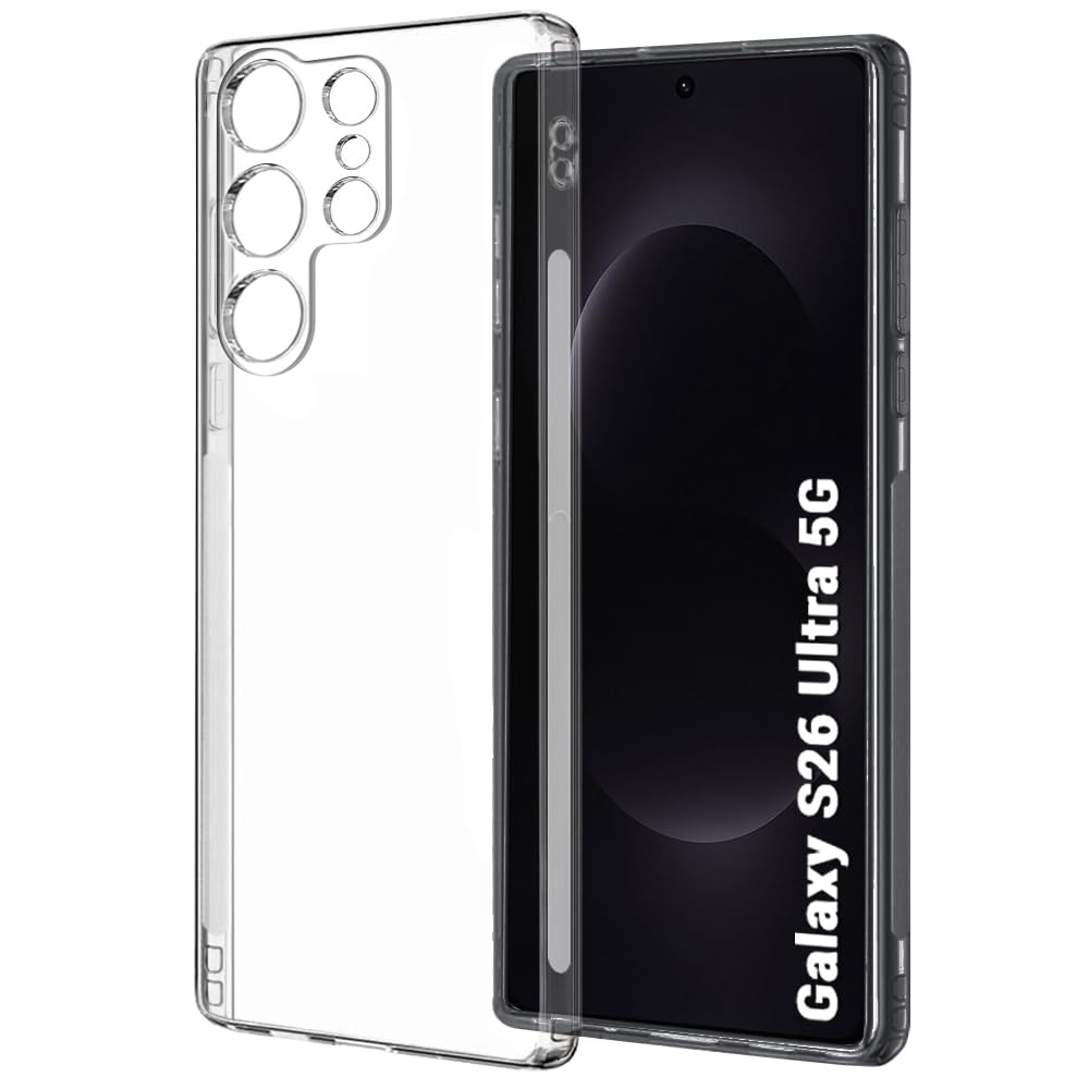 TheGiftKart Back Cover Soft Case for Samsung Galaxy S2VI (2026) Ultra 5G | Best Camera Protection | Inbuilt Dust Plugs & Anti-Slip Grip | Ultra Clear Slim Back Cover Case (Silicone, Transparent)