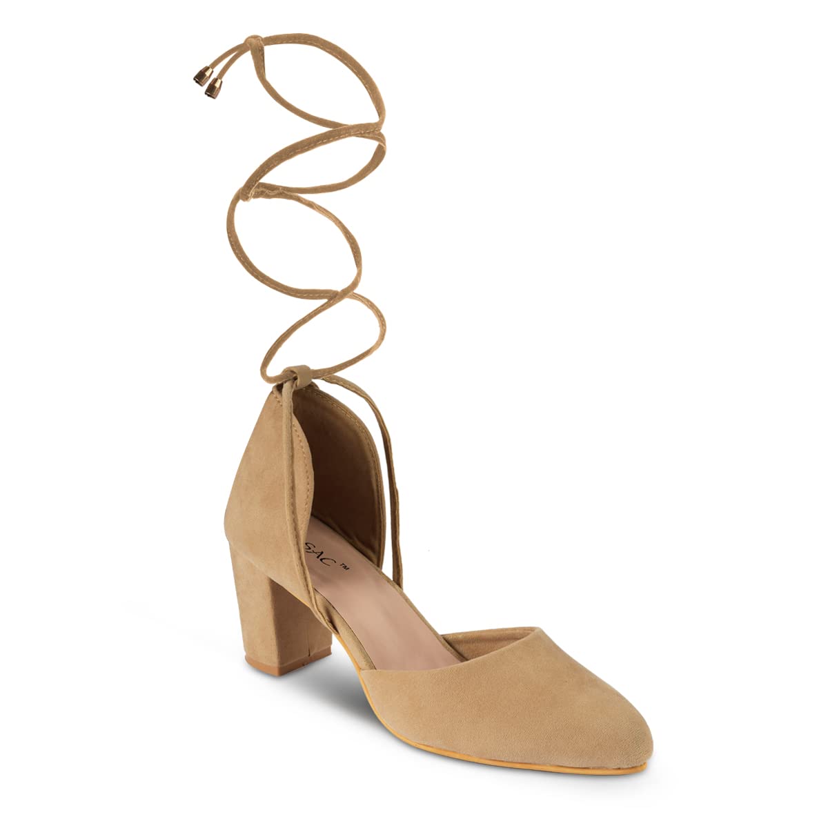 Mosac Women & Girls Material Synthtic Stylish Pointed Toe Lace-Ups Pumps Heel Fashion Sandal (B0B8P91FFR) Amazon Price History, Amazon Price Tracker