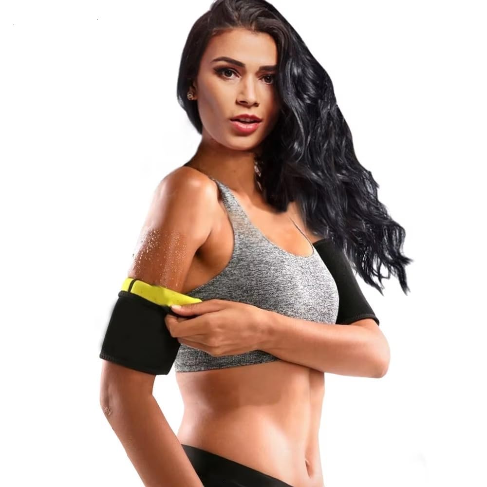 wellsale 2 Pieces/Pair Slimming Arm Band High Compression Slimming Arm Shapers Shapewear(Size M,)-picture-27