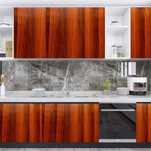 Image of HOME13 Self Adhesive Wood Grain Wallpaper for Furniture Vinyl Sticker Wooden Door Desktop Wall Paper Kitchen Wallpaper (2 feet by 10 feet, Wallnut Brown)
