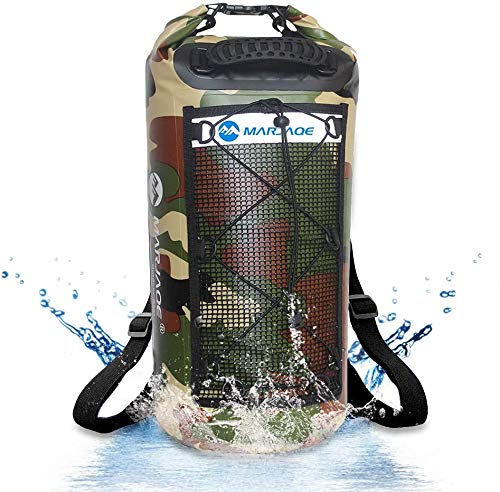 Waterproof Dry Bag, BicycleStore 25L Backpack Sack Storage Bag with Long Adjustable Shoulder Strap Large Mesh Internal Pouch Dry Wet Package for Kayaking Boating Canoeing Fishing Camping Snowboarding