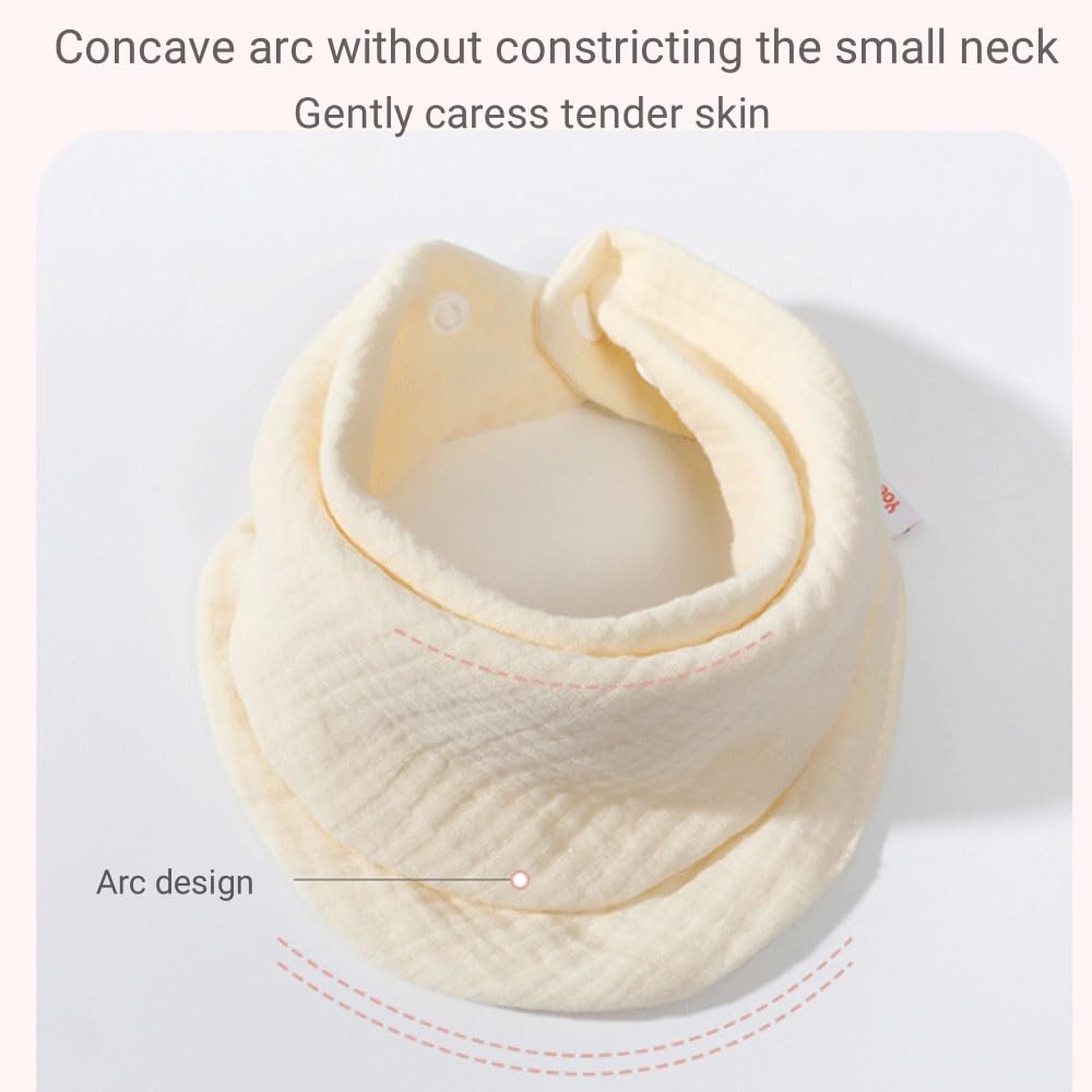 Oaygat 8 Packs Muslin Baby Bibs Bbay Bandana Dribble Bibs Drool Bibs with Adjustable Snaps and Absorbent with Adjustable Snaps Adjust for Newborn Toddler from 0-36 months - Image 3