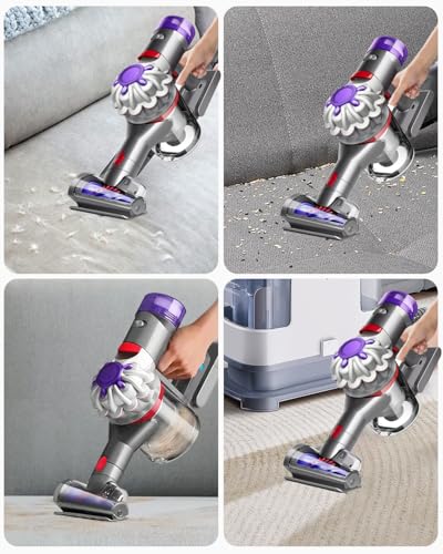 Zaxiva Mini Turbinendüse für Dyson V7 / V8 / V10 / V11 / V15 Staubsauger,Elektrische Matratzenbürste Kompatibel für Kurzflorige Teppiche und Hartböden,Ideal für die Reinigung von Matratzen Grau