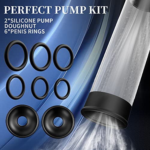 Electric Penis Vacuum Pump With 4 Suction Intense Rechargeable Adult Toys Penis Enlarger For Men Penis Enlargement Pump With 6 Cock Rings Sex Toys Male Sex Toys For Men Bigger Erections #TOP2