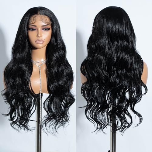 Perruque ondulée 13x4 lace front synthétique Joedir 30 pouces
