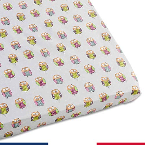 Atelier de Morphée Drap Housse Juliette la Chouette pour Enfant - 80x160
