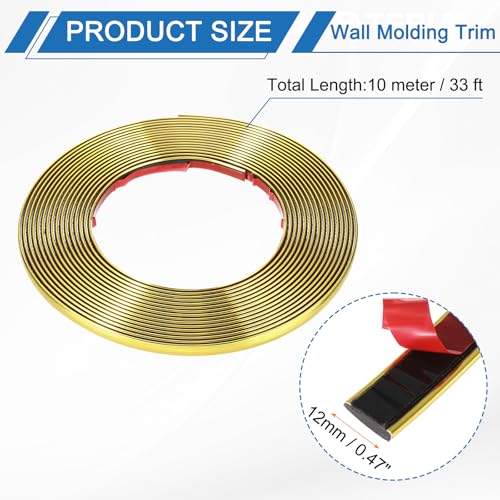 Moldura de pared autoadhesiva de espuma flexible dorada para ventanas 3