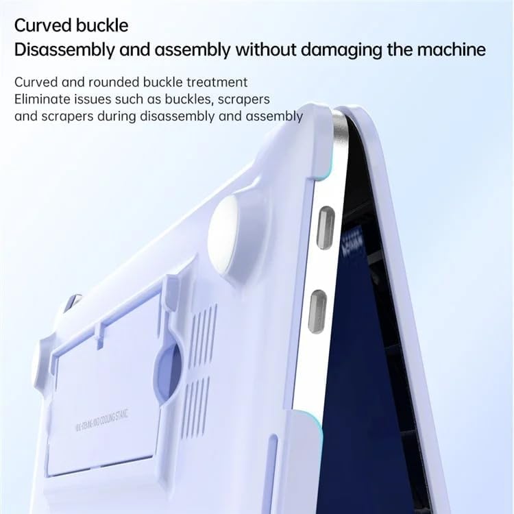 Image of TechTrendz Case Compatible with MacBook Pro 14 inch 2024-2021 M4 M3 M2 M1,A3112 A3185 A3401 A2918 A2992 A2779 A2442 Pro Max Laptop Stand Protective Case, Plastic Hard Shell Case Cover (Ice Mist White)