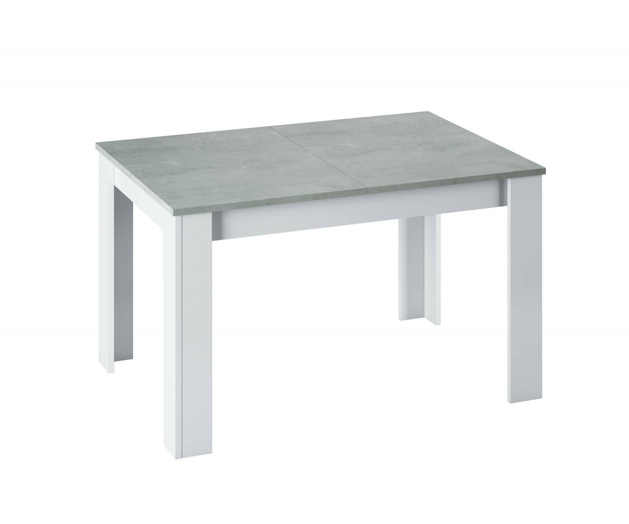 Dmora - Tavolo allungabile Midland, Consolle estensibile per sala da pranzo, Tavolo apribile da cucina con prolunga, 140/190x90h78 cm, Cemento e Bianco